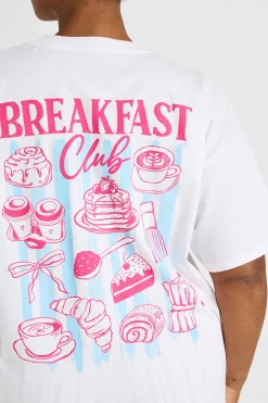 T-shirt Imprimé Breakfast Grande Taille