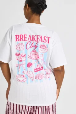 T-shirt Imprimé Breakfast Grande Taille