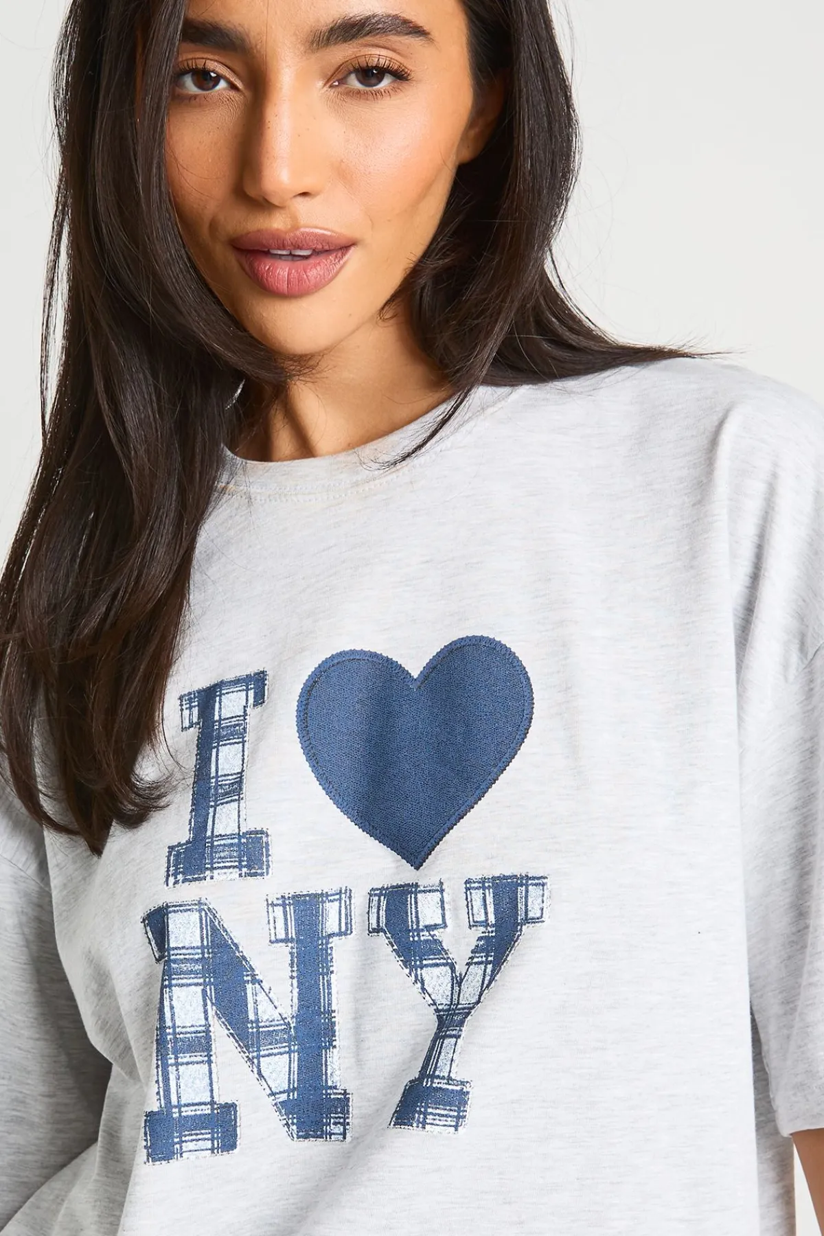 boohoo T-shirt Imprimé À Carreaux I Heart Ny<Femme Tops