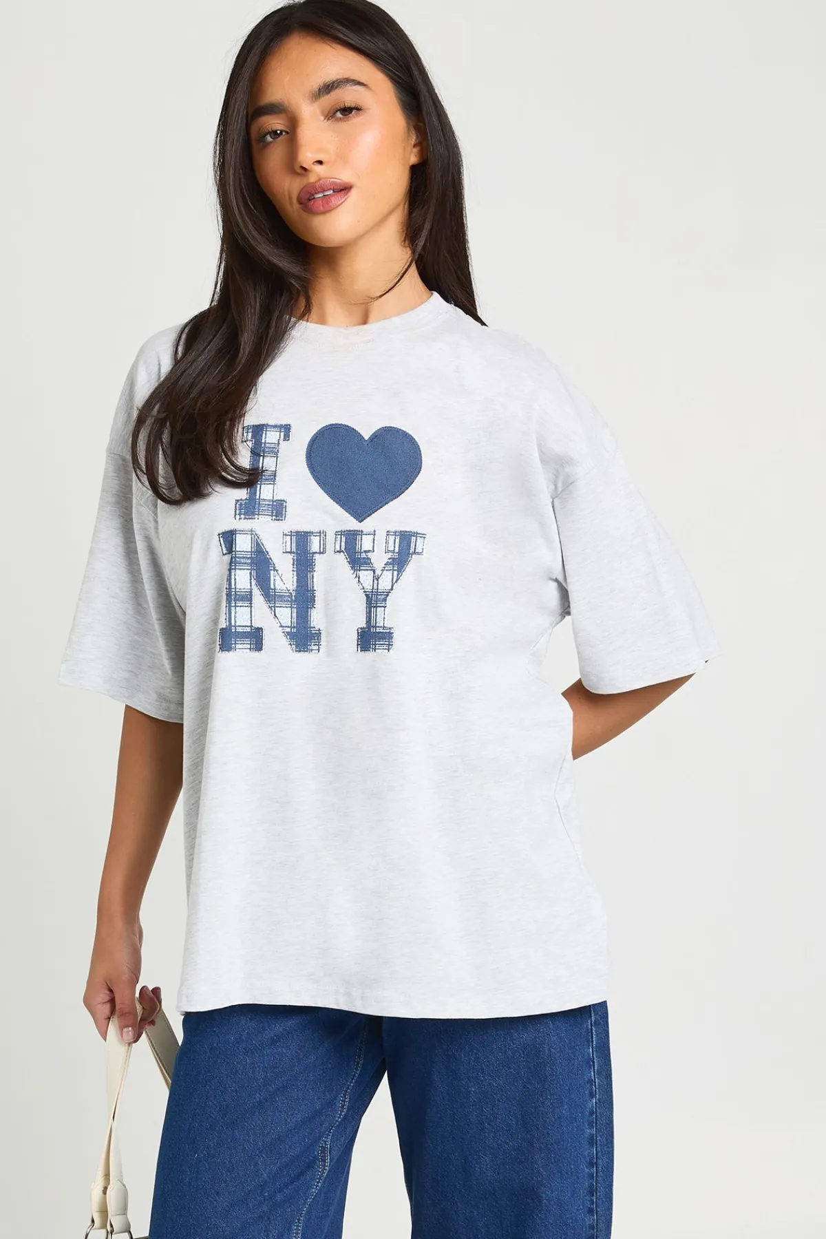 boohoo T-shirt Imprimé À Carreaux I Heart Ny<Femme Tops