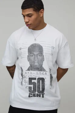 boohooMAN T-Shirt Imprimé 50 Cent Coupe Oversize<Homme T-Shirts Impriméstendances|T-Shirts