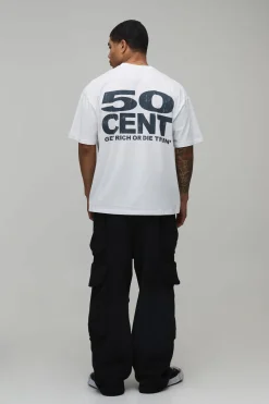 boohooMAN T-Shirt Imprimé 50 Cent Coupe Oversize<Homme T-Shirts Impriméstendances|T-Shirts