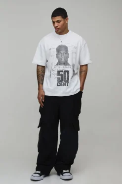 boohooMAN T-Shirt Imprimé 50 Cent Coupe Oversize<Homme T-Shirts Impriméstendances|T-Shirts