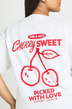 T-shirt Imprimé Cerise Douce Grande Taille