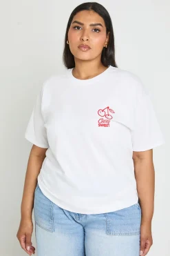 T-shirt Imprimé Cerise Douce Grande Taille