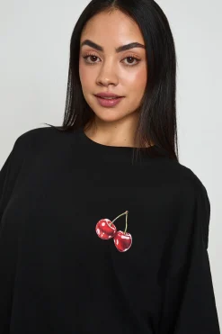 T-shirt Imprimé Cerises Devant Et Dos