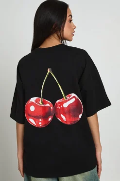T-shirt Imprimé Cerises Devant Et Dos