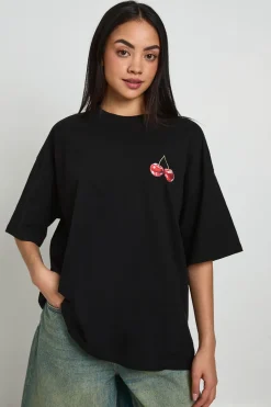 T-shirt Imprimé Cerises Devant Et Dos