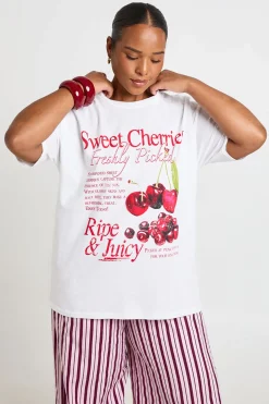 boohoo T-shirt Imprimé Cerises Douces Grande Taille<Femme Tops