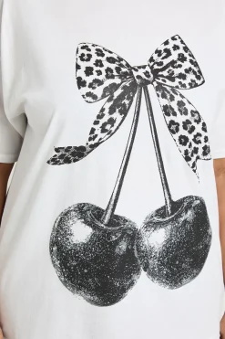 T-shirt Imprimé Cerises Léopard Grande Taille