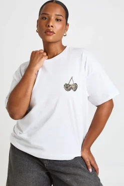 T-shirt Imprimé Cerise Zèbre Grande Taille