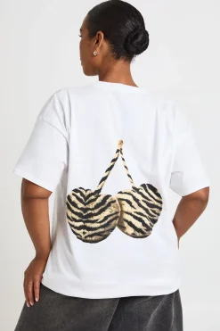 T-shirt Imprimé Cerise Zèbre Grande Taille