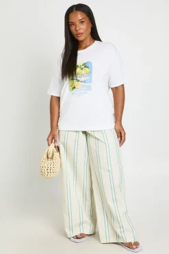 T-shirt Imprimé Citrons Grande Taille