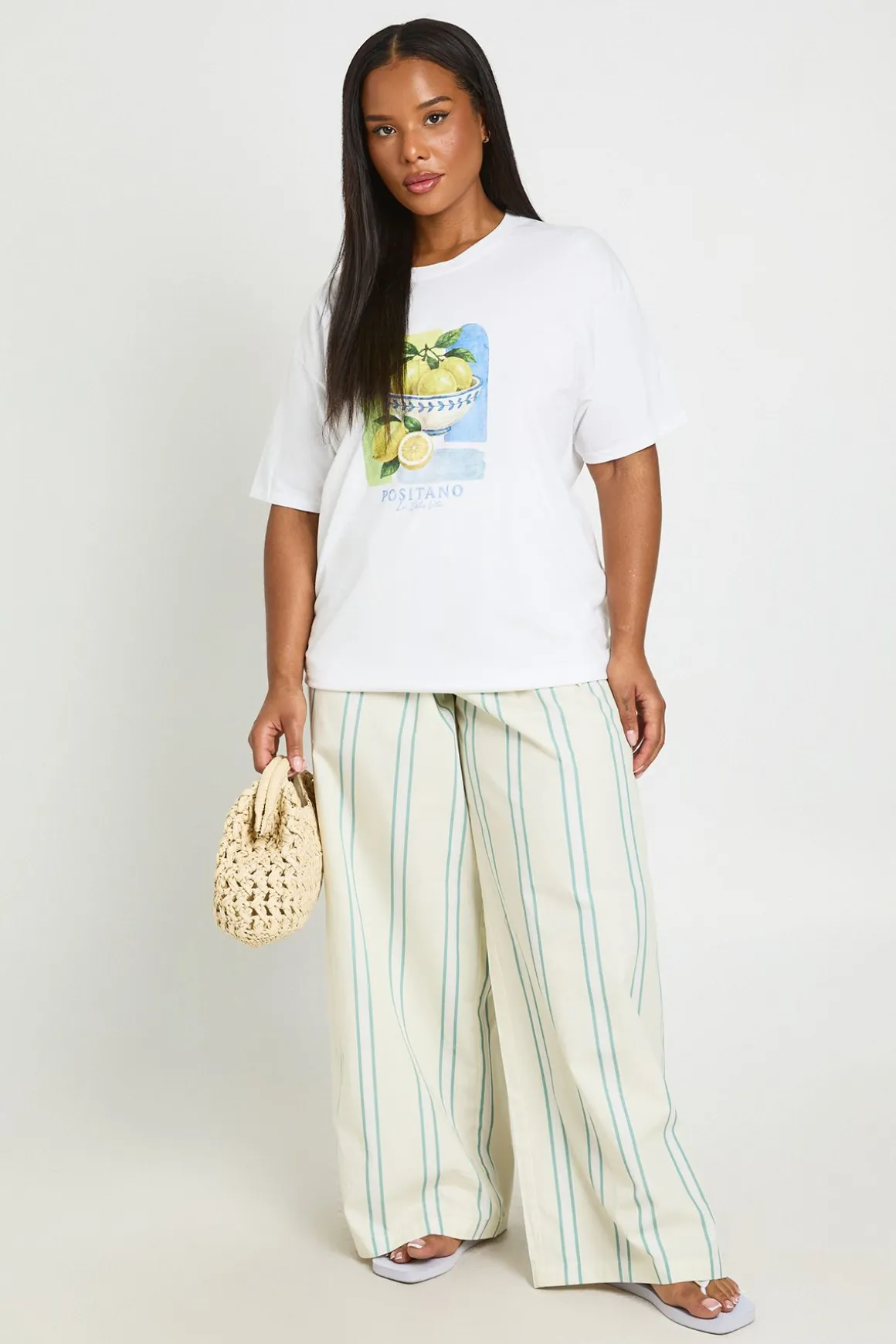 T-shirt Imprimé Citrons Grande Taille