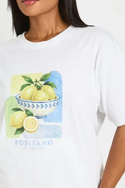 T-shirt Imprimé Citrons Grande Taille