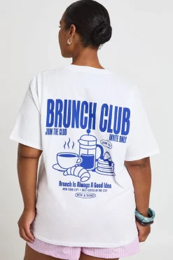 T-shirt Imprimé Club Brunch Grande Taille