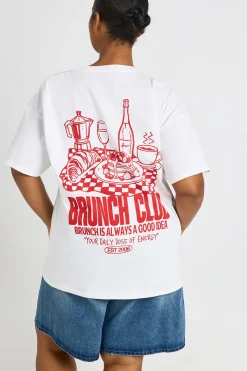 T-shirt Imprimé Club Brunch Grande Taille