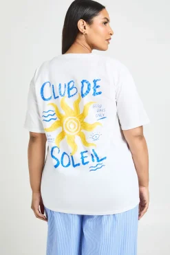 T-shirt Imprimé Club De Soleil Grande Taille