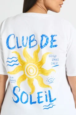 T-shirt Imprimé Club De Soleil Grande Taille