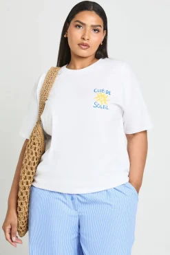 T-shirt Imprimé Club De Soleil Grande Taille