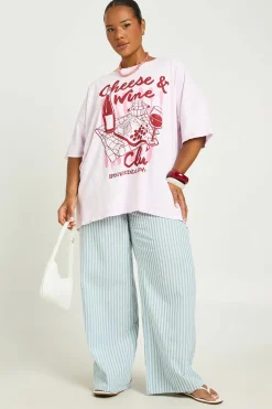 T-shirt Imprimé Club Fromage Et Vin Grande Taille