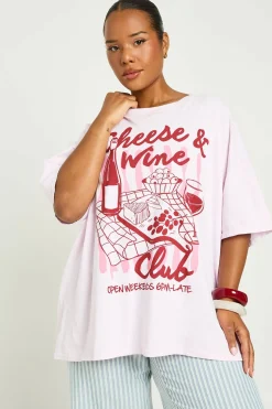 T-shirt Imprimé Club Fromage Et Vin Grande Taille