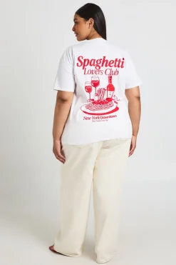 T-shirt Imprimé Club Spaghetti Grande Taille