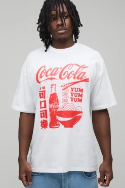 boohooMAN T-Shirt Imprimé Coca-Cola Licence Oversize Grande Taille<Homme Tout Afficher|Tout Afficher