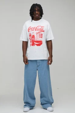boohooMAN T-Shirt Imprimé Coca-Cola Licence Oversize Grande Taille<Homme Tout Afficher|Tout Afficher