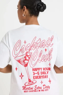 boohoo T-shirt Imprimé Cocktail Club Grande Taille<Femme Tops