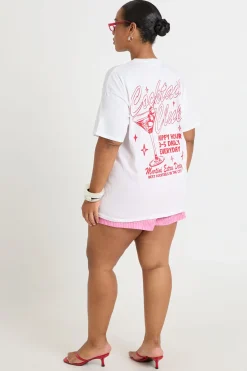 boohoo T-shirt Imprimé Cocktail Club Grande Taille<Femme Tops