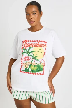boohoo T-shirt Imprimé Copacabana Grande Taille<Femme Tops