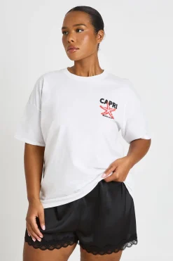 boohoo T-shirt Imprimé Coucher De Soleil Capri Grande Taille<Femme Tops