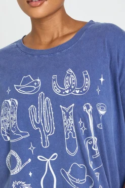 boohoo T-shirt Imprimé Cowboy Grande Taille<Femme Tops