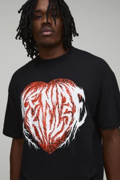 T-Shirt Imprimé Cœur Ice Nine Kills Oversize Tall