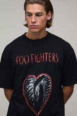 T-shirt Imprimé Cœur Licence Foo Fighters Coupe Oversize