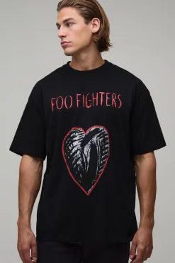 T-shirt Imprimé Cœur Licence Foo Fighters Coupe Oversize