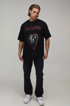 T-shirt Imprimé Cœur Licence Foo Fighters Coupe Oversize