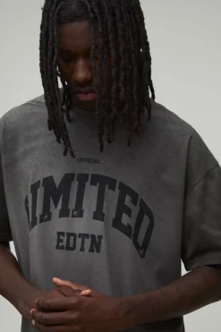 T-shirt Imprimé Édition Limitée Coupe Oversize Effet Spray Délavé