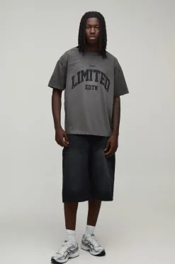 T-shirt Imprimé Édition Limitée Coupe Oversize Effet Spray Délavé