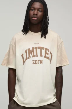 T-shirt Imprimé Édition Limitée Effet Spray Wash Oversize