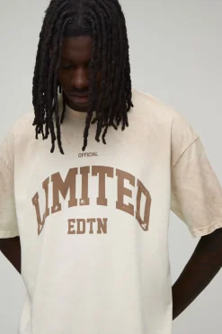 T-shirt Imprimé Édition Limitée Effet Spray Wash Oversize