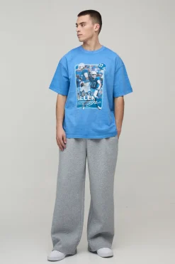 T-shirt Imprimé Délavé Surdimensionné Sous Licence Nflpa Josh Allen