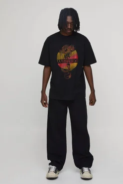 T-shirt Imprimé Dragon Wu-tang Coupe Oversize Sous Licence