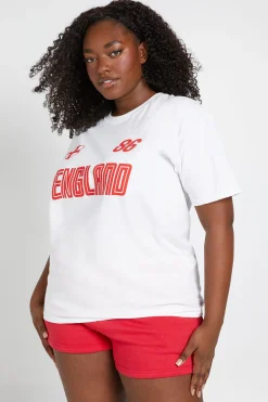 T-shirt Imprimé Football Angleterre Grande Taille