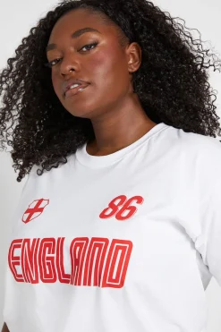 T-shirt Imprimé Football Angleterre Grande Taille
