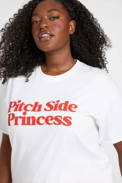 boohoo T-shirt Imprimé Football Princesse Des Tribunes Grande Taille<Femme Tops