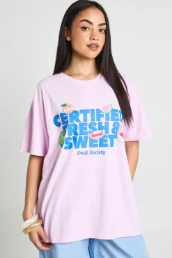T-shirt Imprimé Fruits Frais Et Sucrés Certifiés