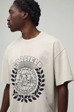 T-shirt Imprimé Garfield Sous Licence Coupe Oversize