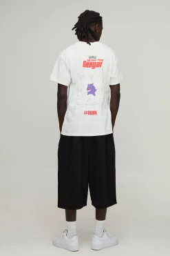 boohooMAN T-shirt Imprimé Gengar Pokemon Licence Officielle Coupe Oversize<Homme T-Shirts Impriméstendances|T-Shirts